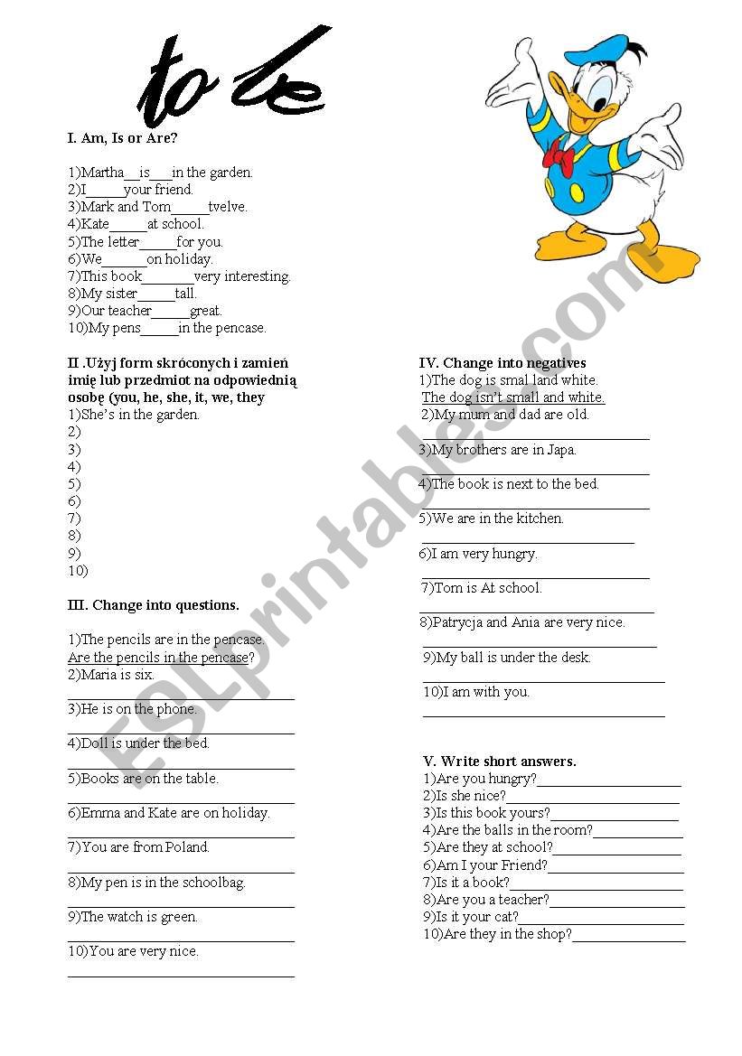 to be worksheet