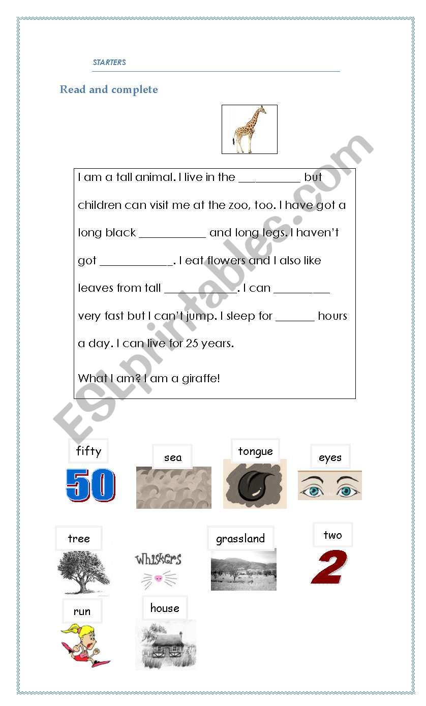 Reading for young learners worksheet