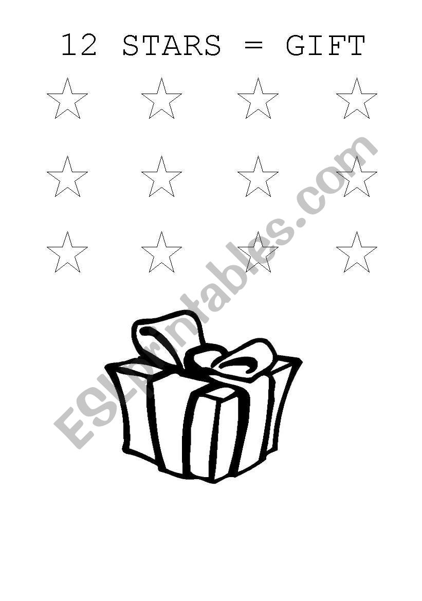 12 Stars = Gift worksheet