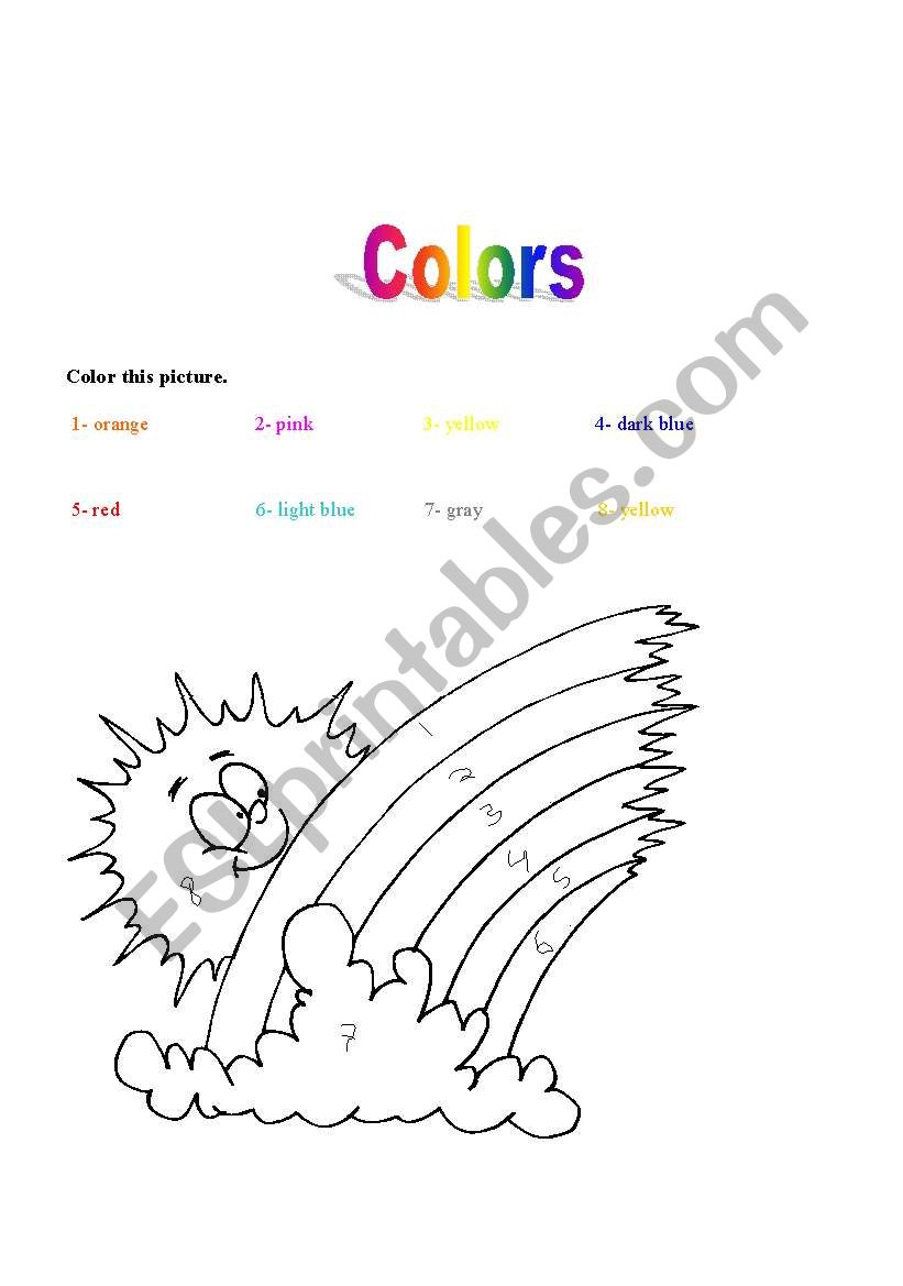 Colours worksheet