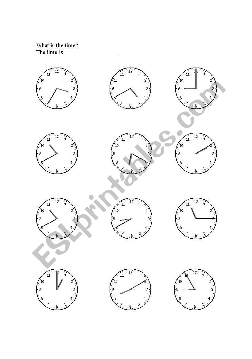 What time is it? worksheet