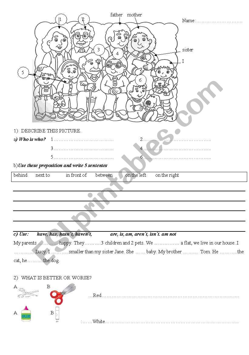 elementary test worksheet