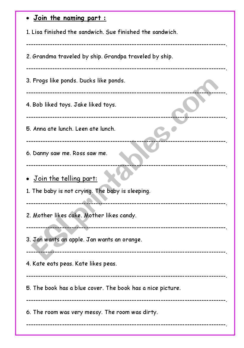 naming and telling part worksheet