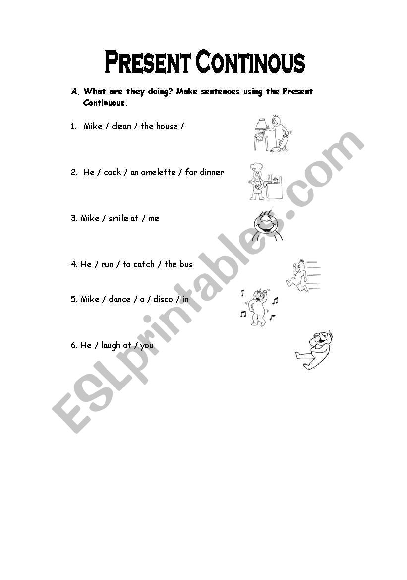 Present Continuous worksheet