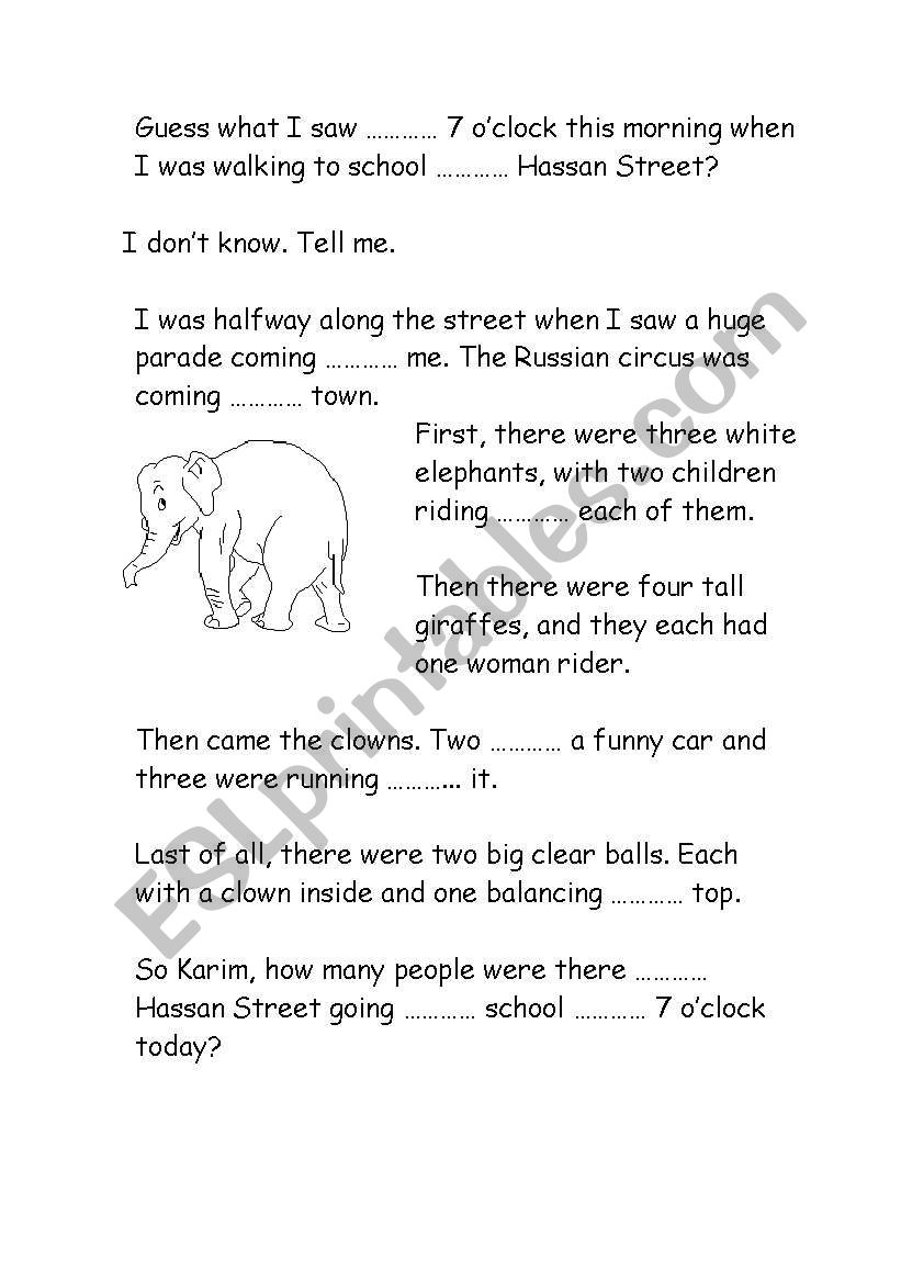 prepositions worksheet