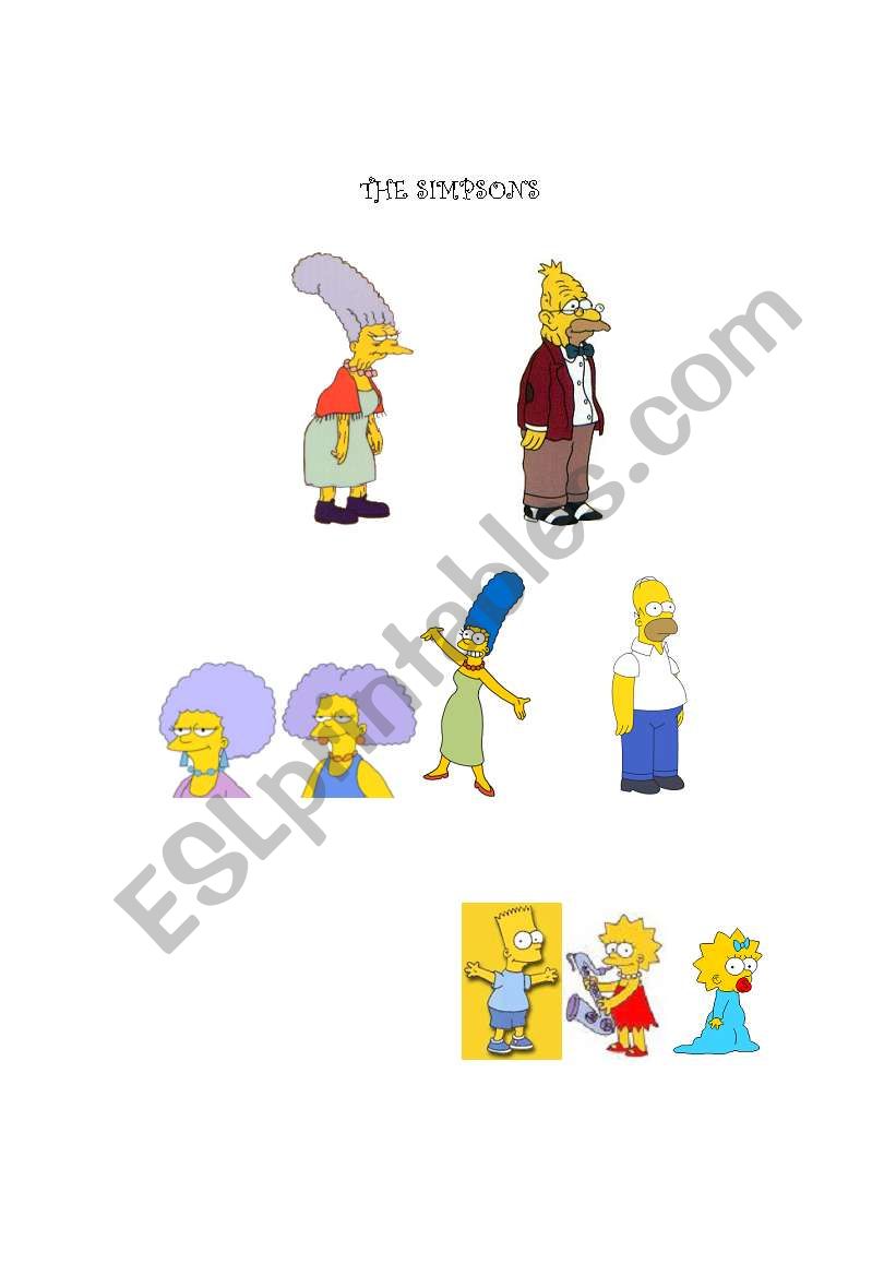The simpsons worksheet
