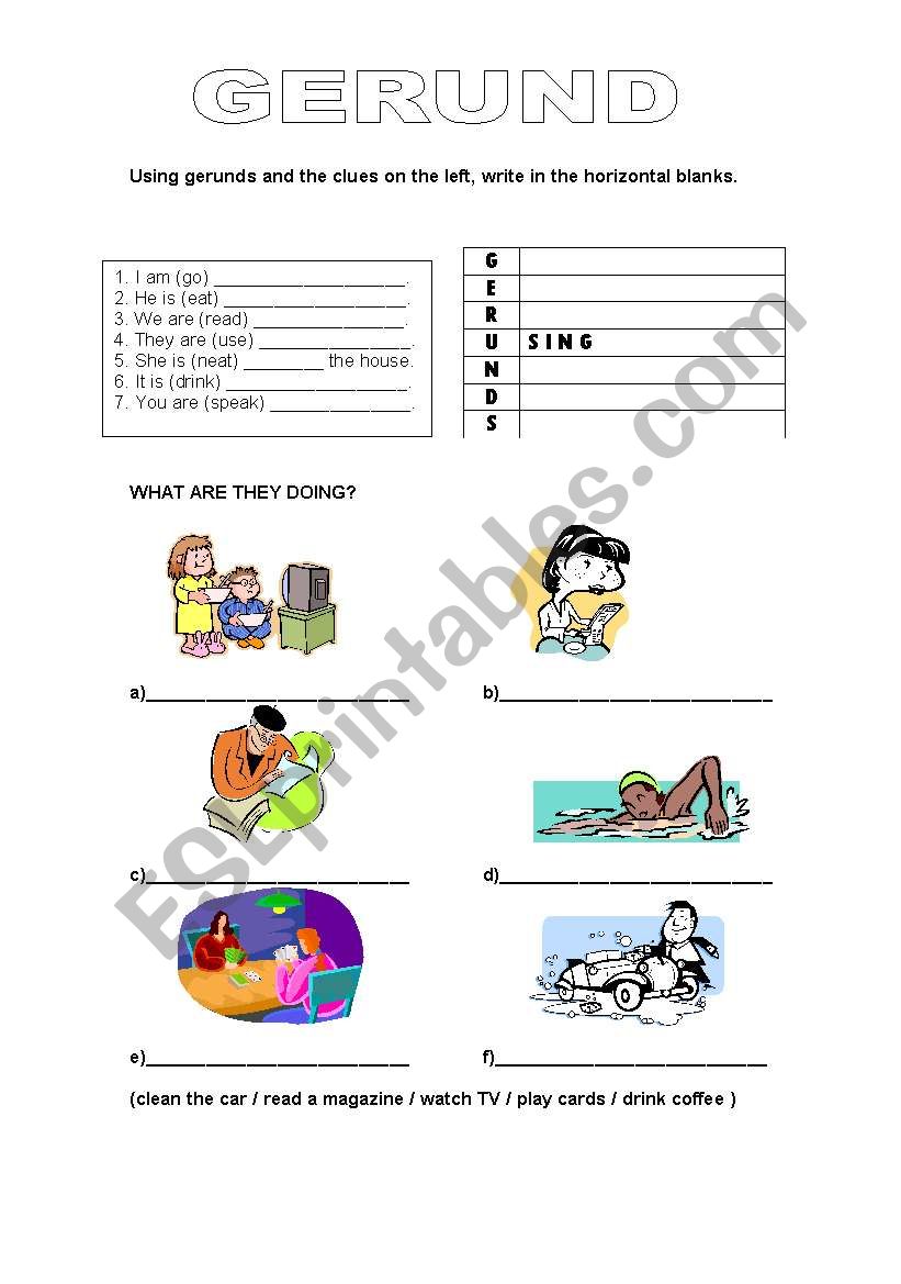 Present continuous worksheet