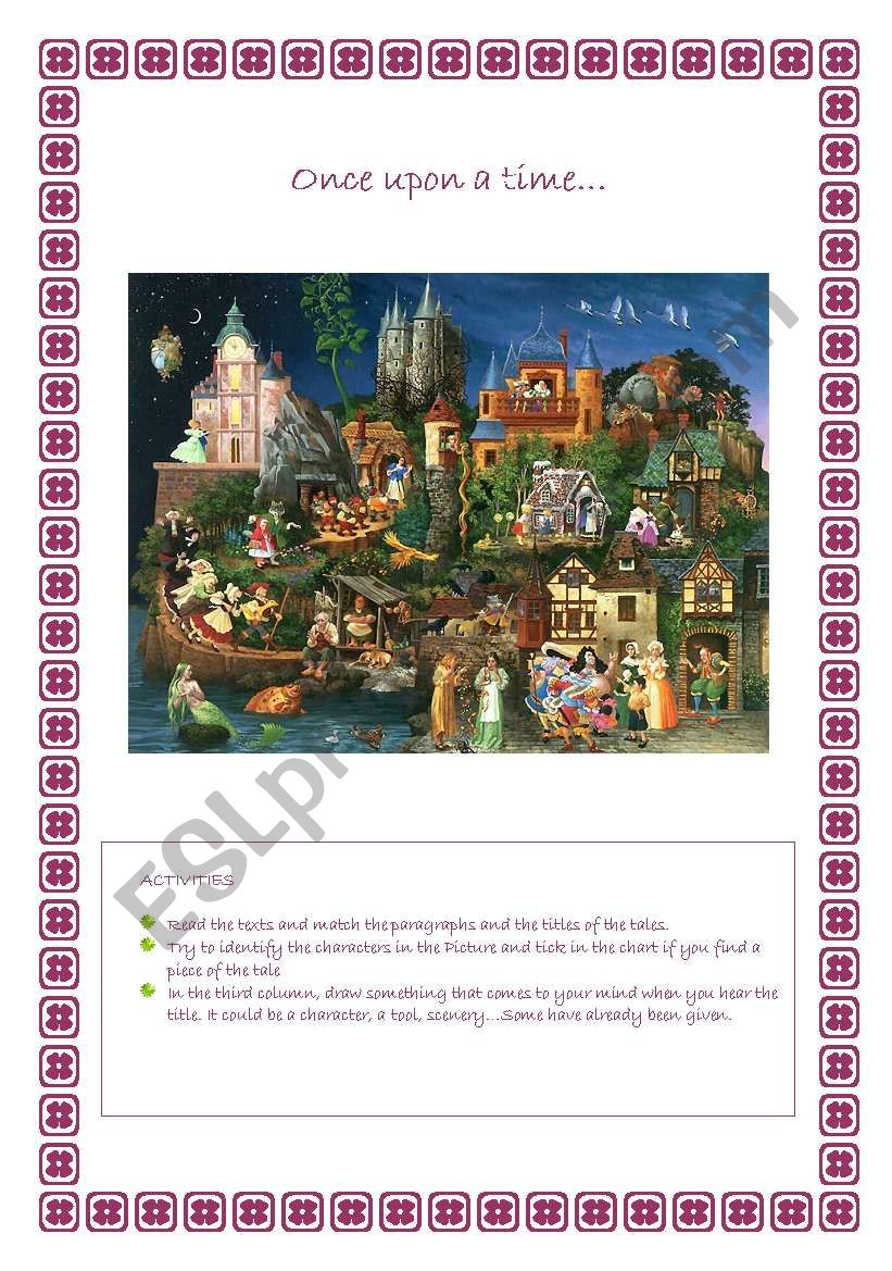 Fairy tales 1/2 worksheet