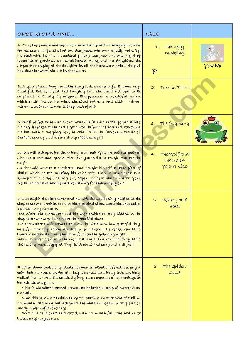 Fairy Tales 2/2 worksheet