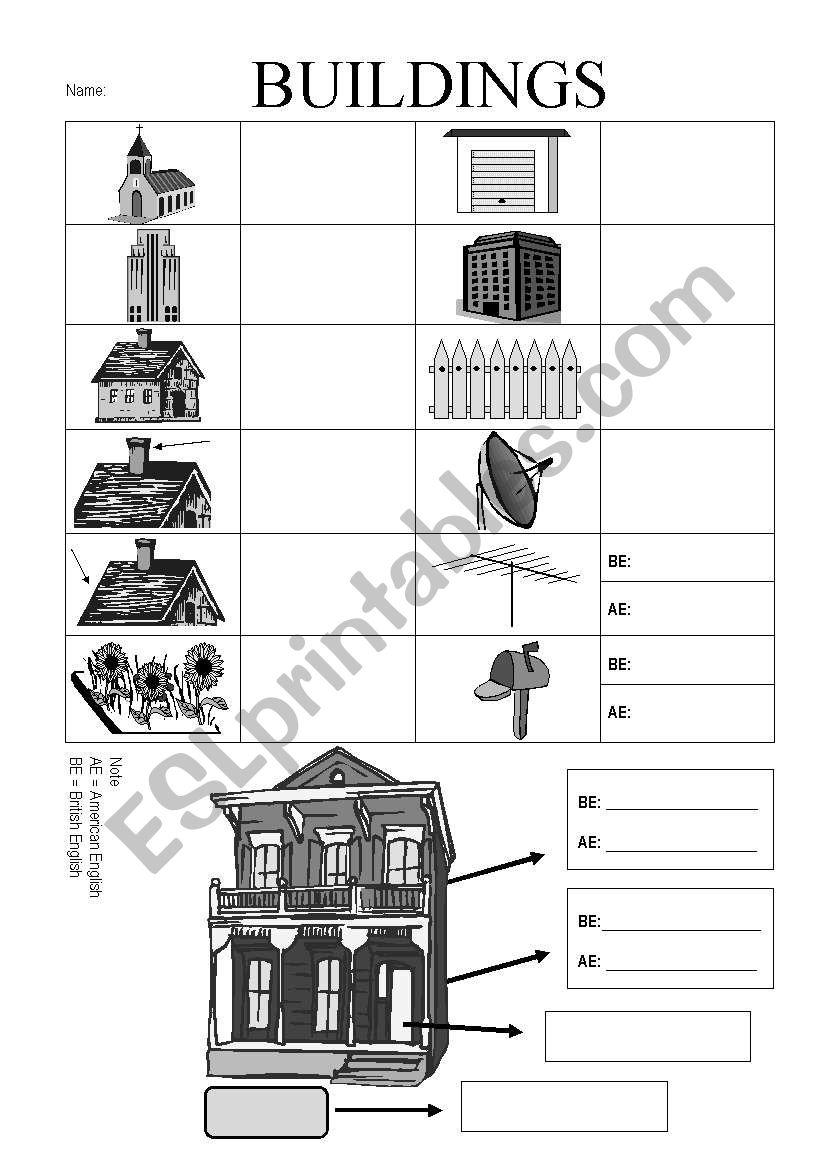 buildings worksheet