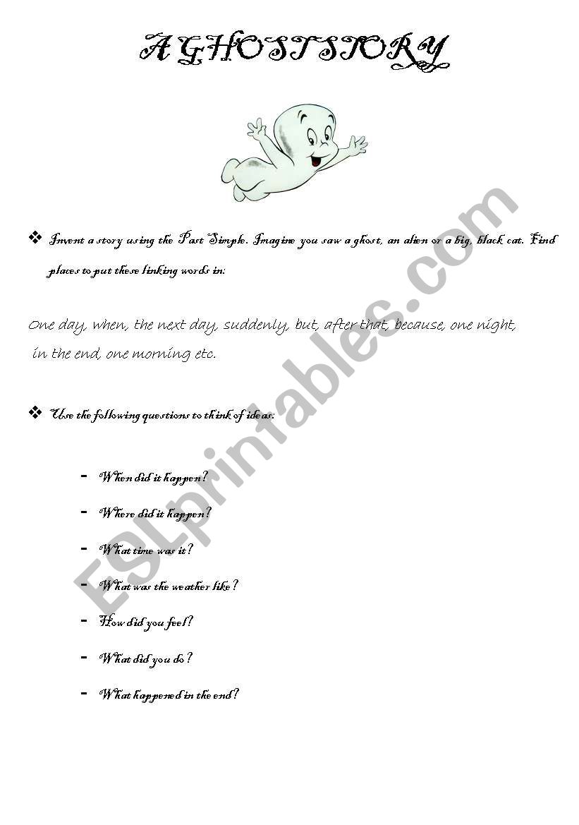 A Ghost story worksheet