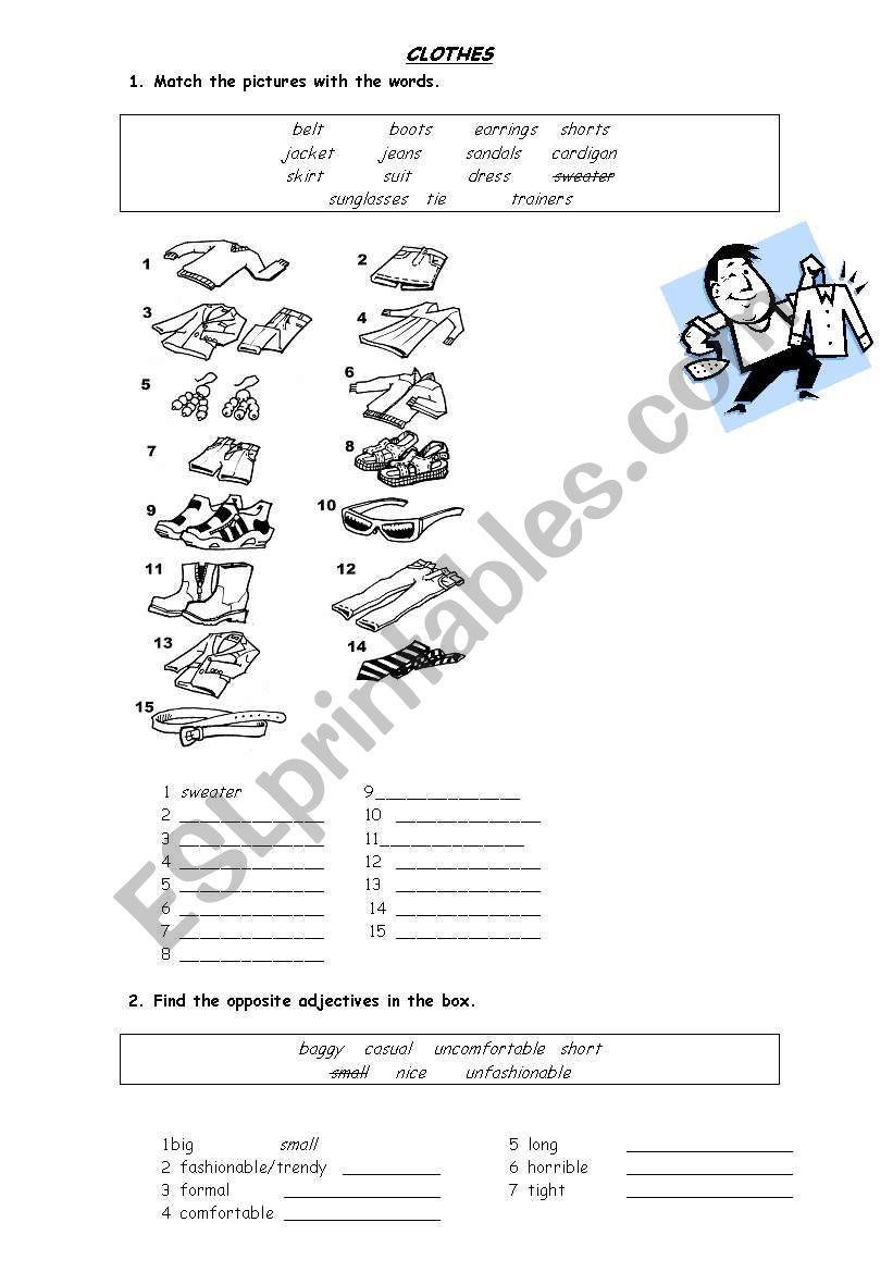 Clothes worksheet