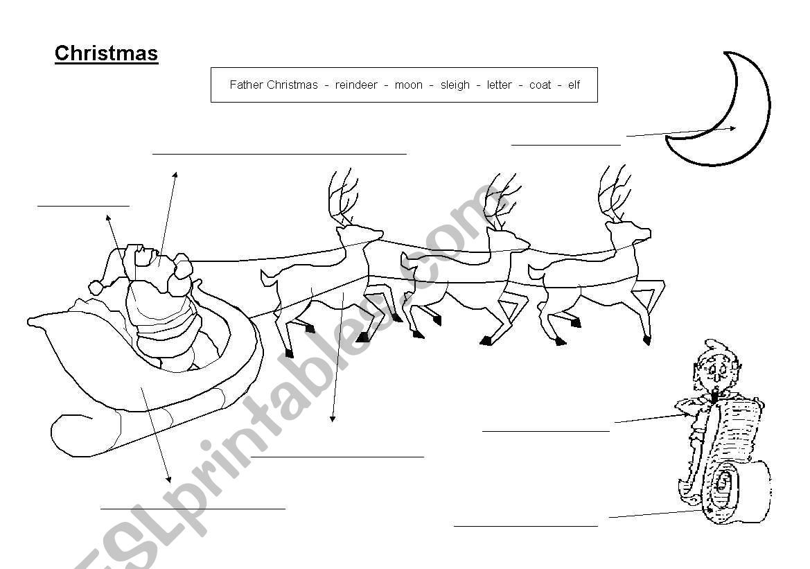 Christmas vocabulary worksheet