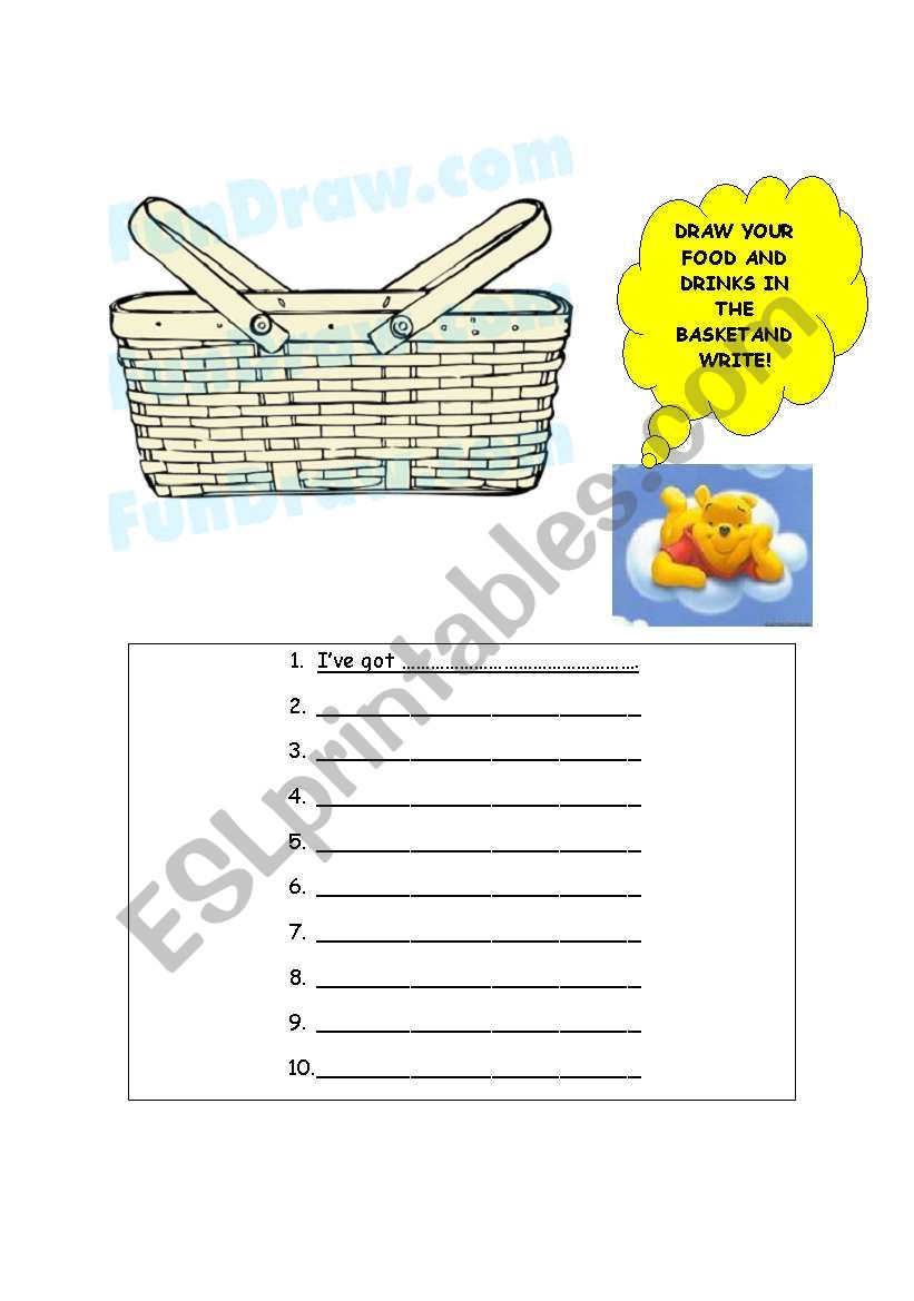 Food and Drinks worksheet