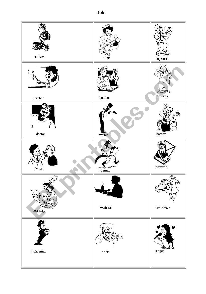 jobs with pictures worksheet