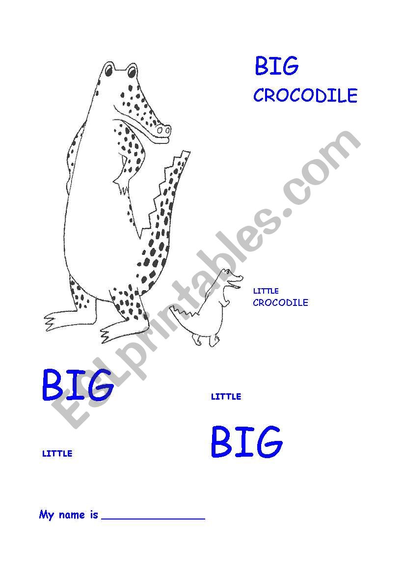 Big and Little Colouring In worksheet