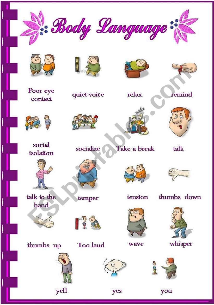 Body language (1/2) worksheet