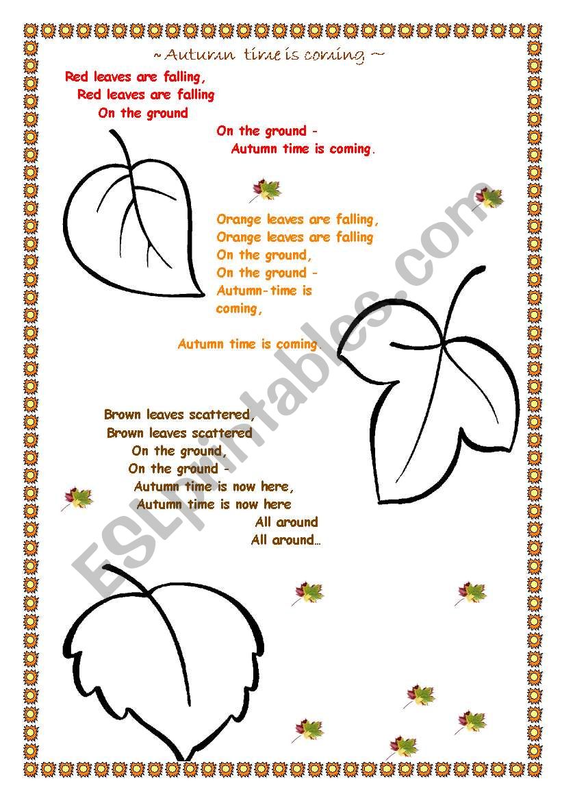 Autumn. Colouring page. worksheet