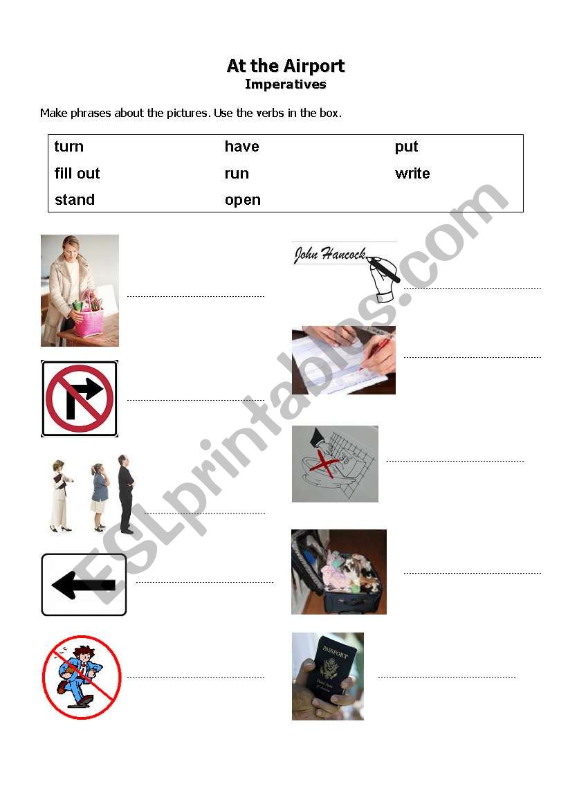 At the Airport worksheet