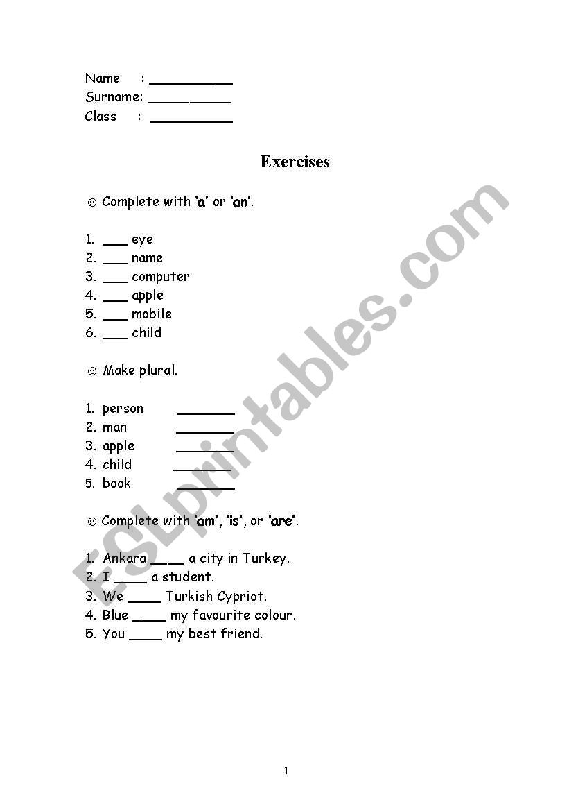 grammar exercises worksheet