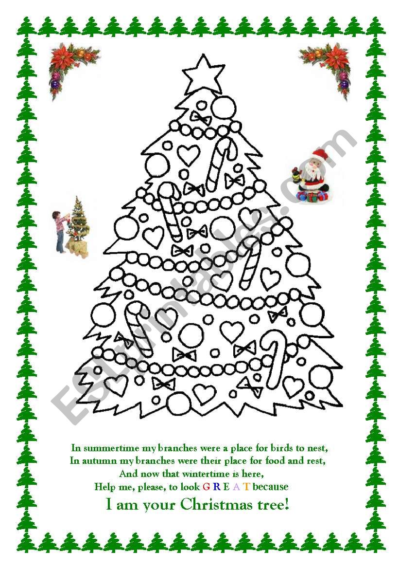 Christmas. Colouring page. worksheet