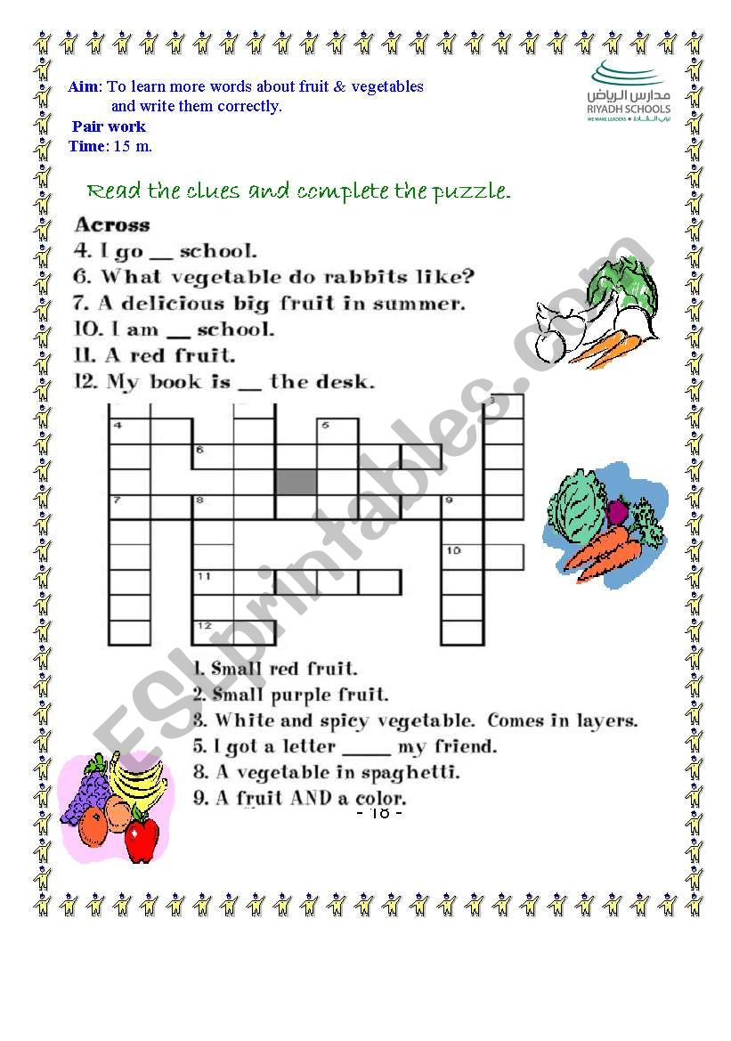 fruit & vegetables  worksheet