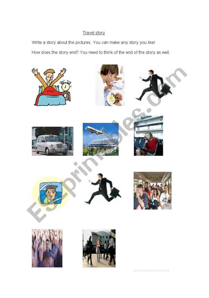 travel picture story  worksheet