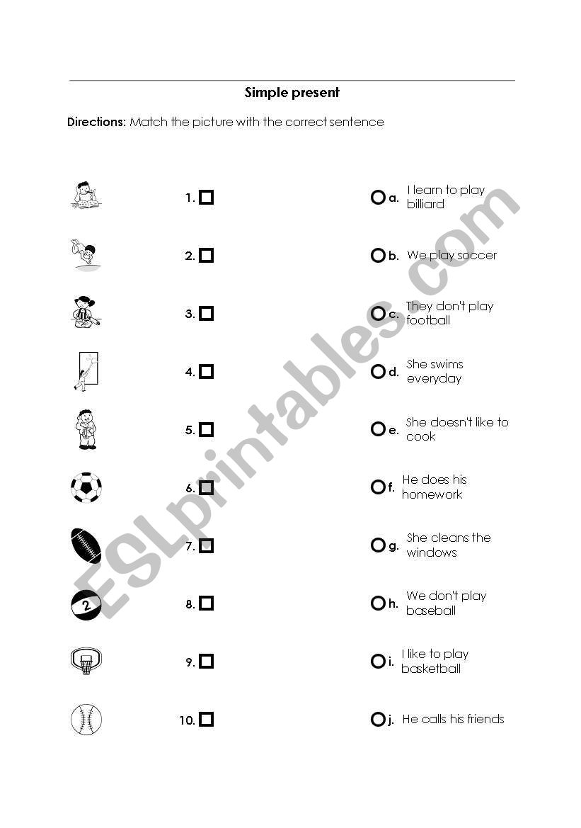 simple present tense worksheet