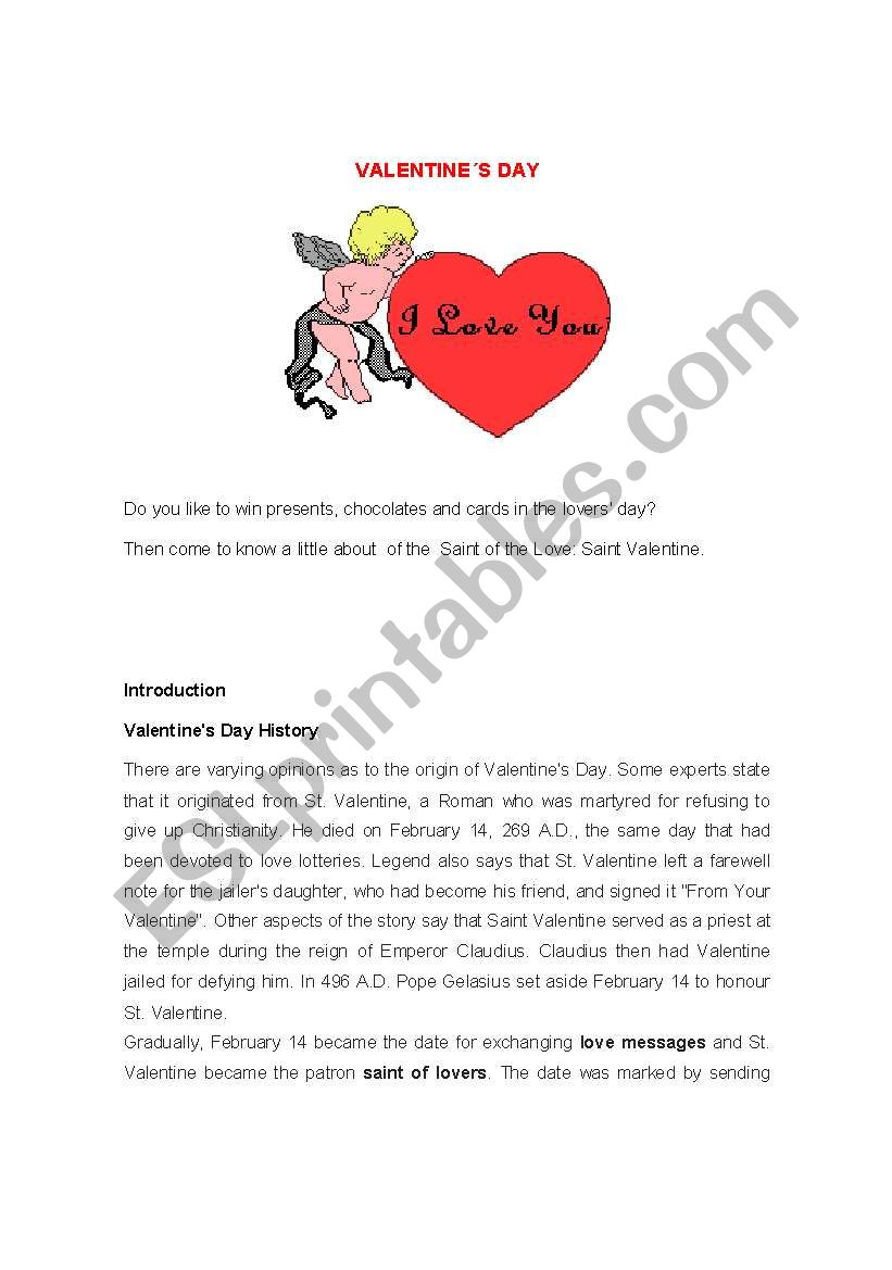 VALENTINES DAY worksheet