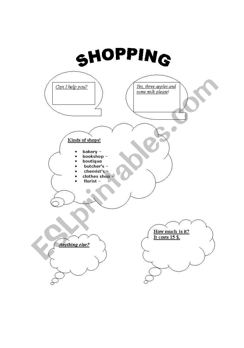 SHOPPING worksheet
