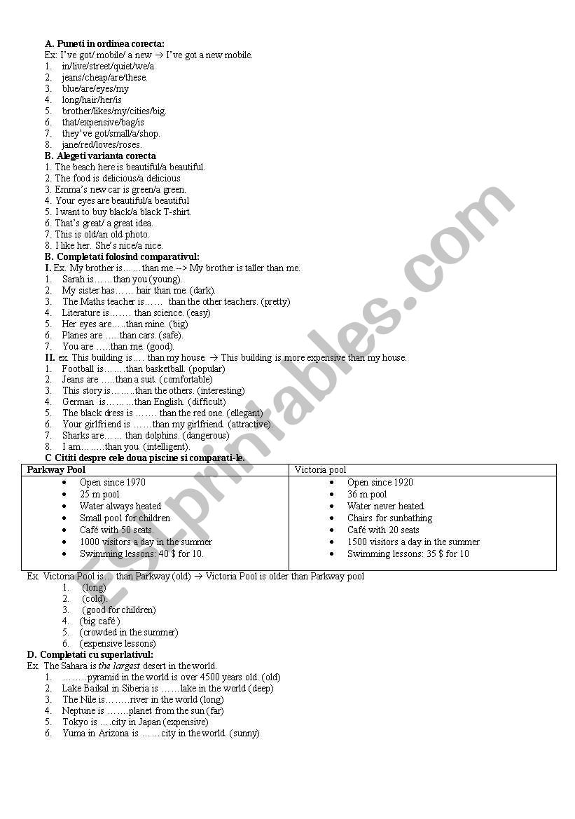 adjectives comparative and superlative