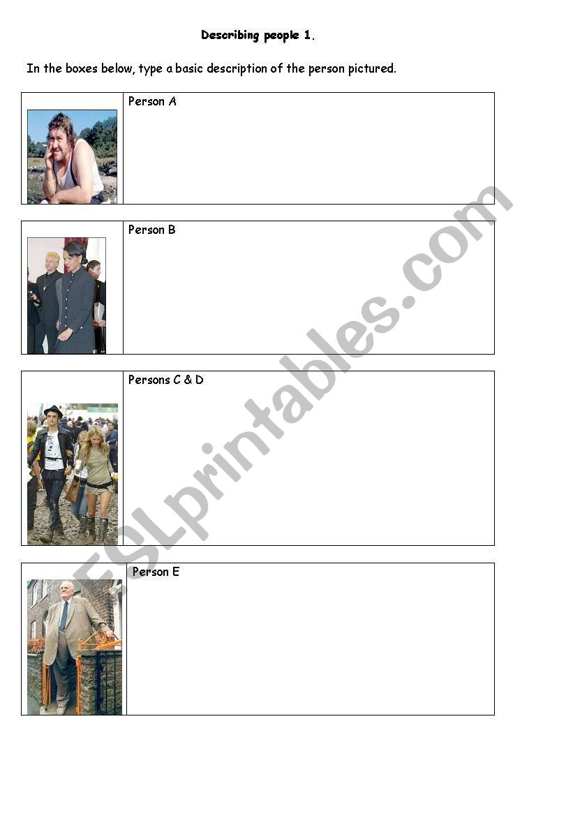 People worksheet