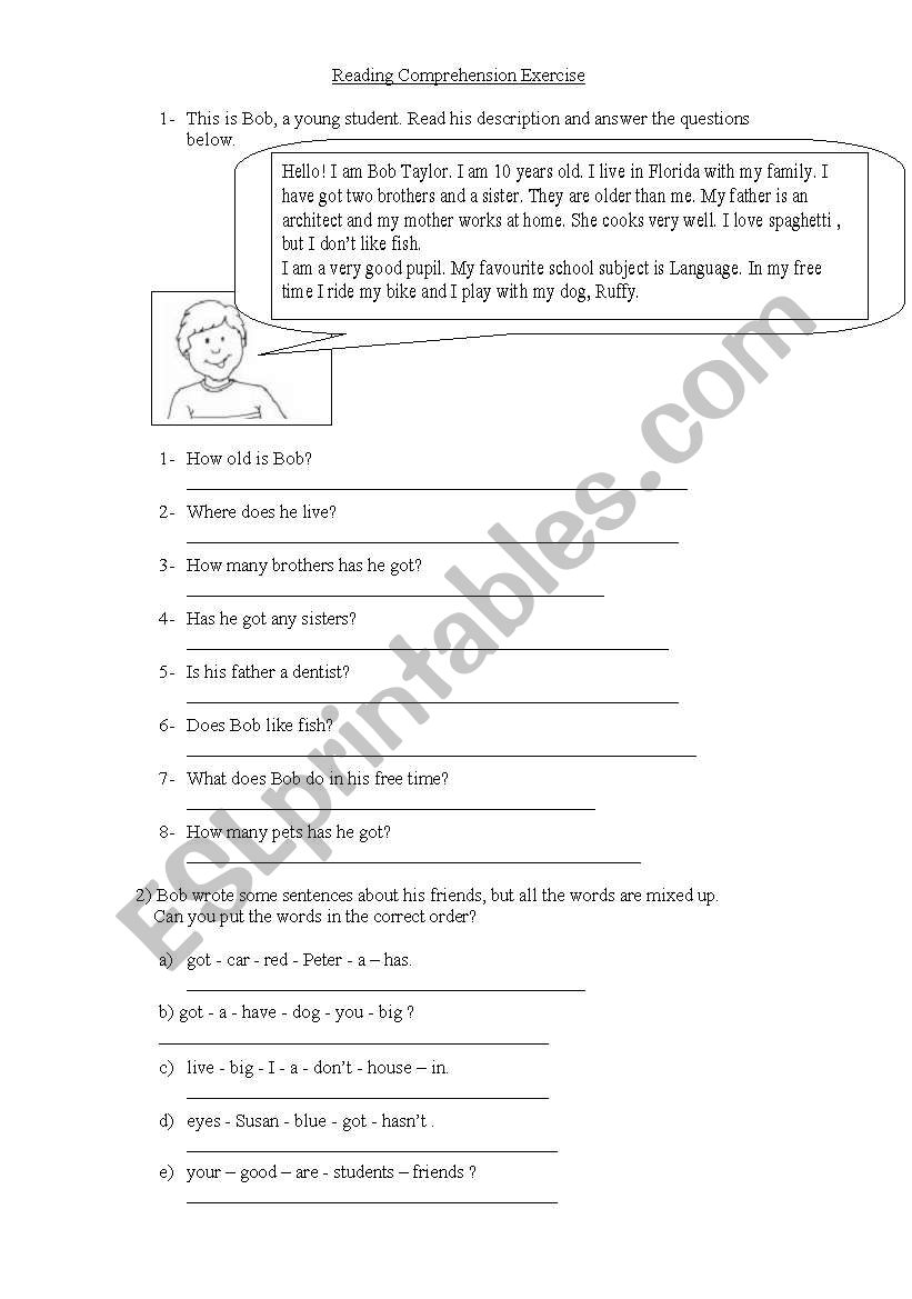 reading compreshension exercise