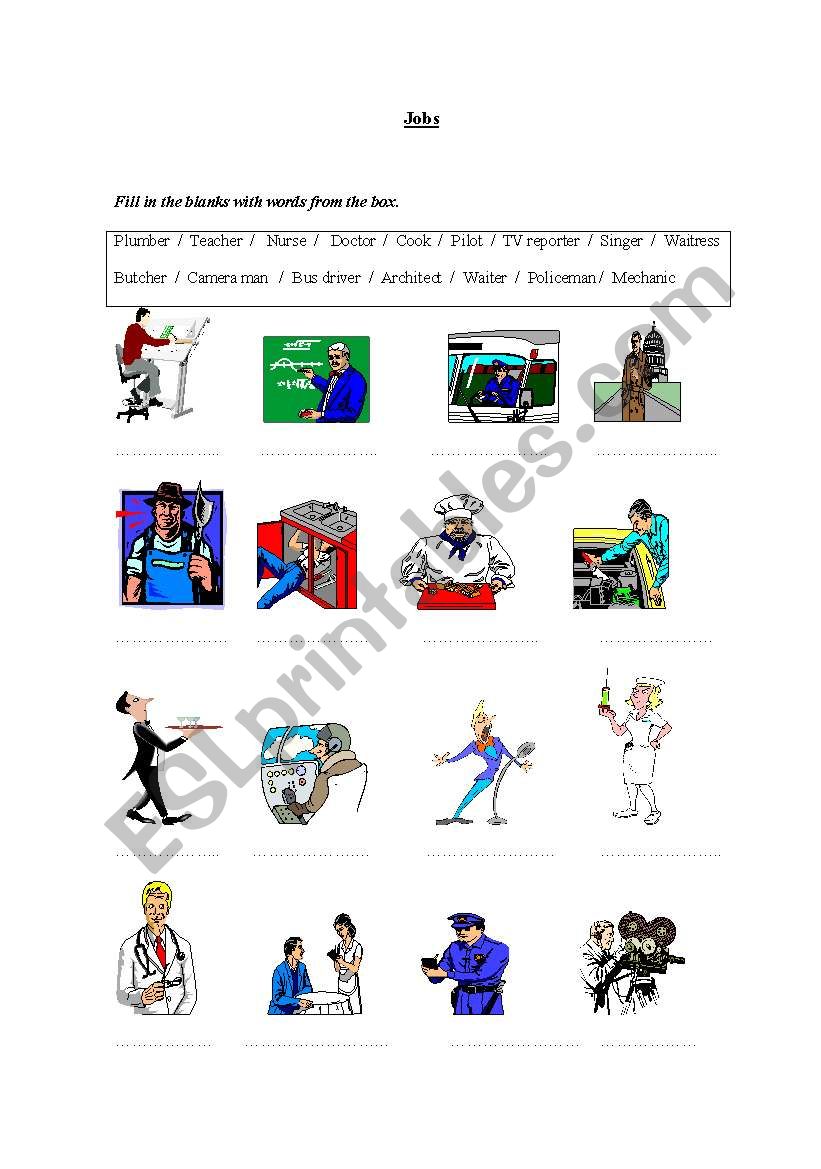 Jobs worksheet