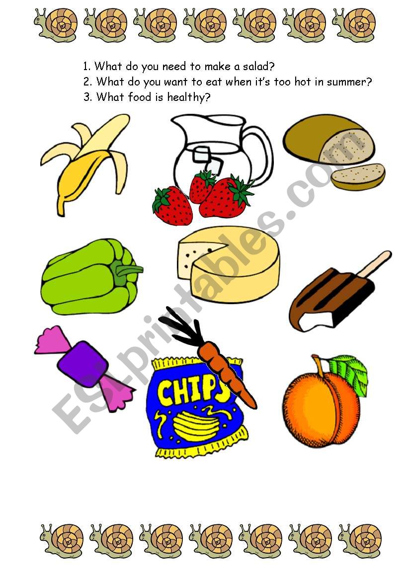 food worksheet