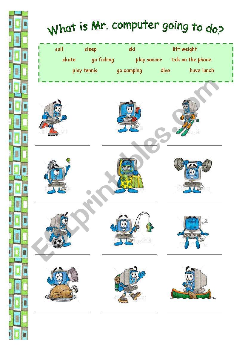 GOING TO- with Mr. Computer worksheet