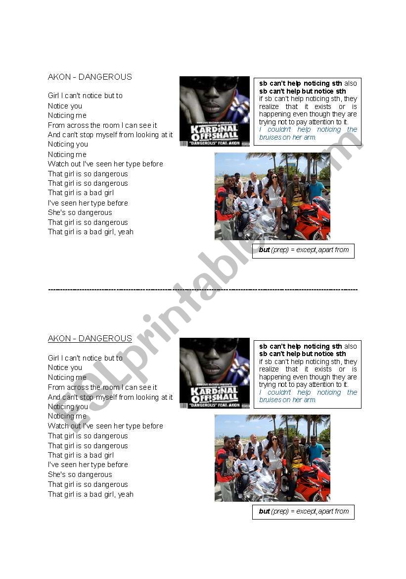 Akon_Dangerous worksheet