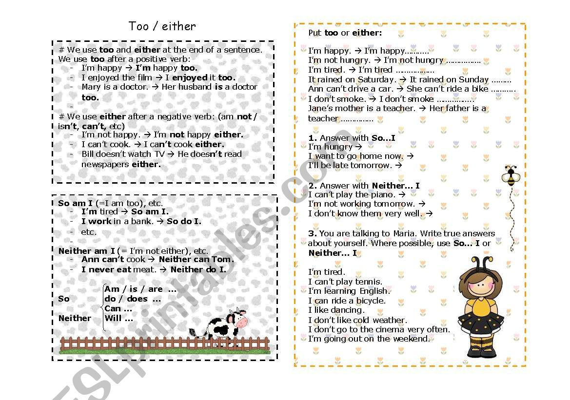 Agreeing / disagreeing worksheet