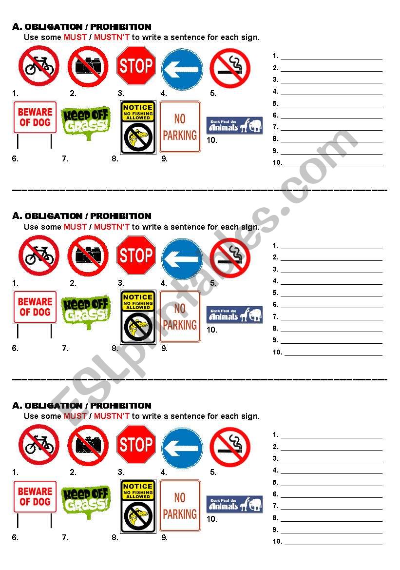 Must_Mustn´t worksheet