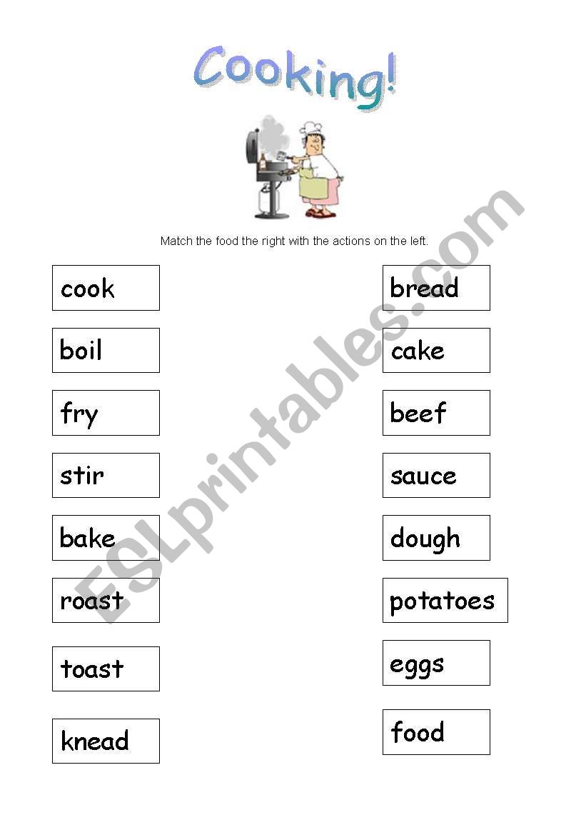 cooking worksheet