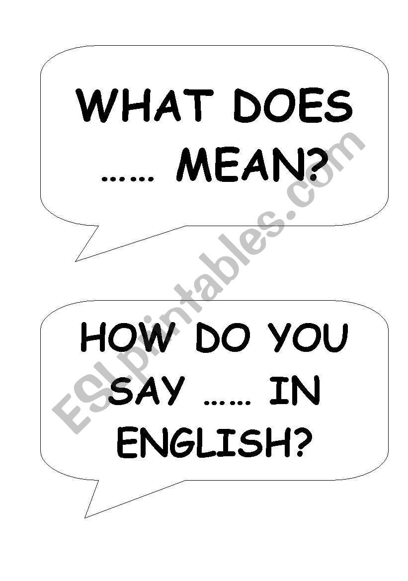 Speech Bubbles worksheet