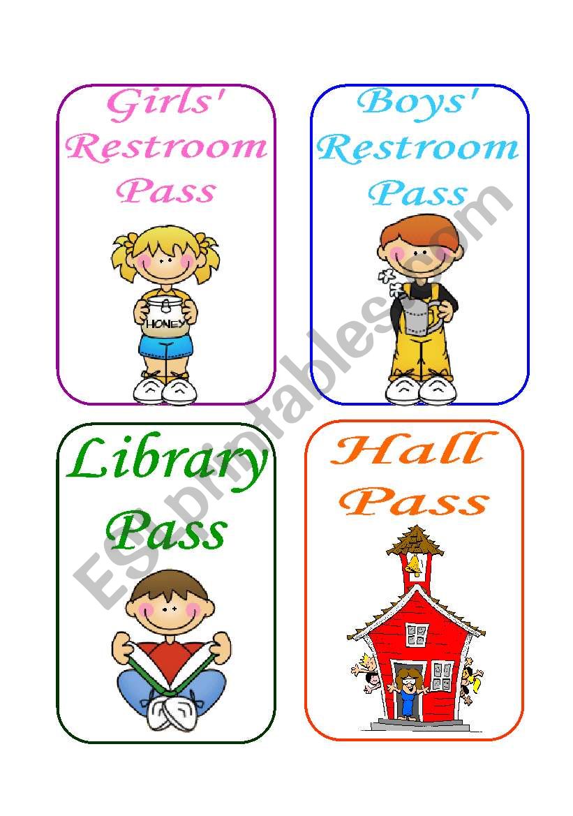 Classroom Passes worksheet