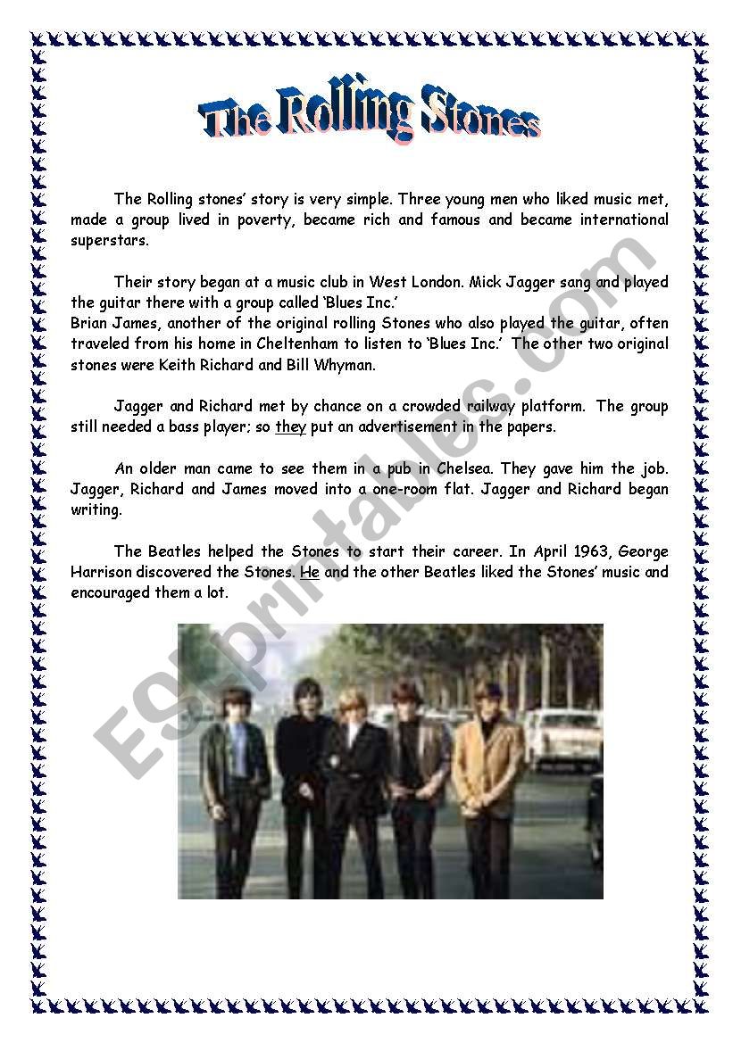 The Rolling Stones worksheet