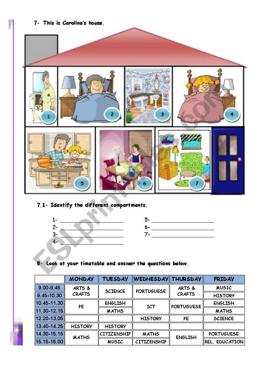 TALKING ABOUT SCHOOL AND TIMETABLES - PAGES 4 AND 5