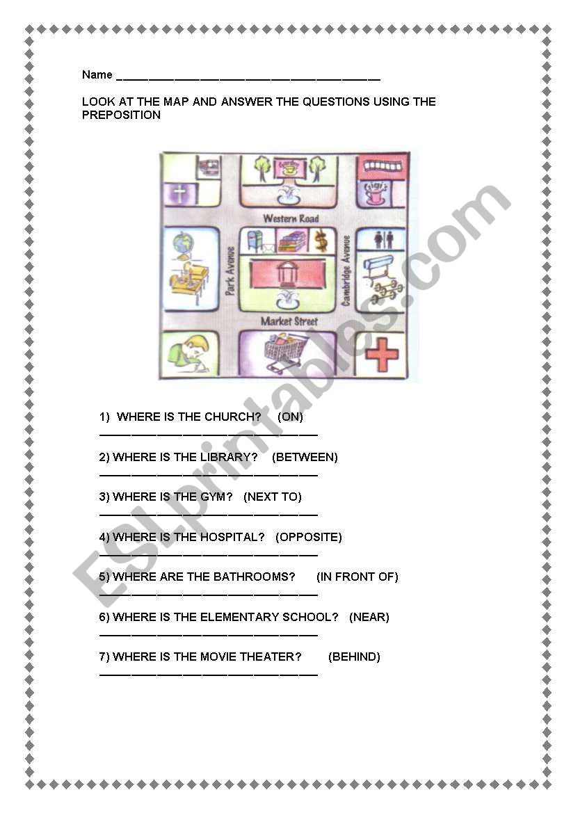 PLACES IN TOWN worksheet