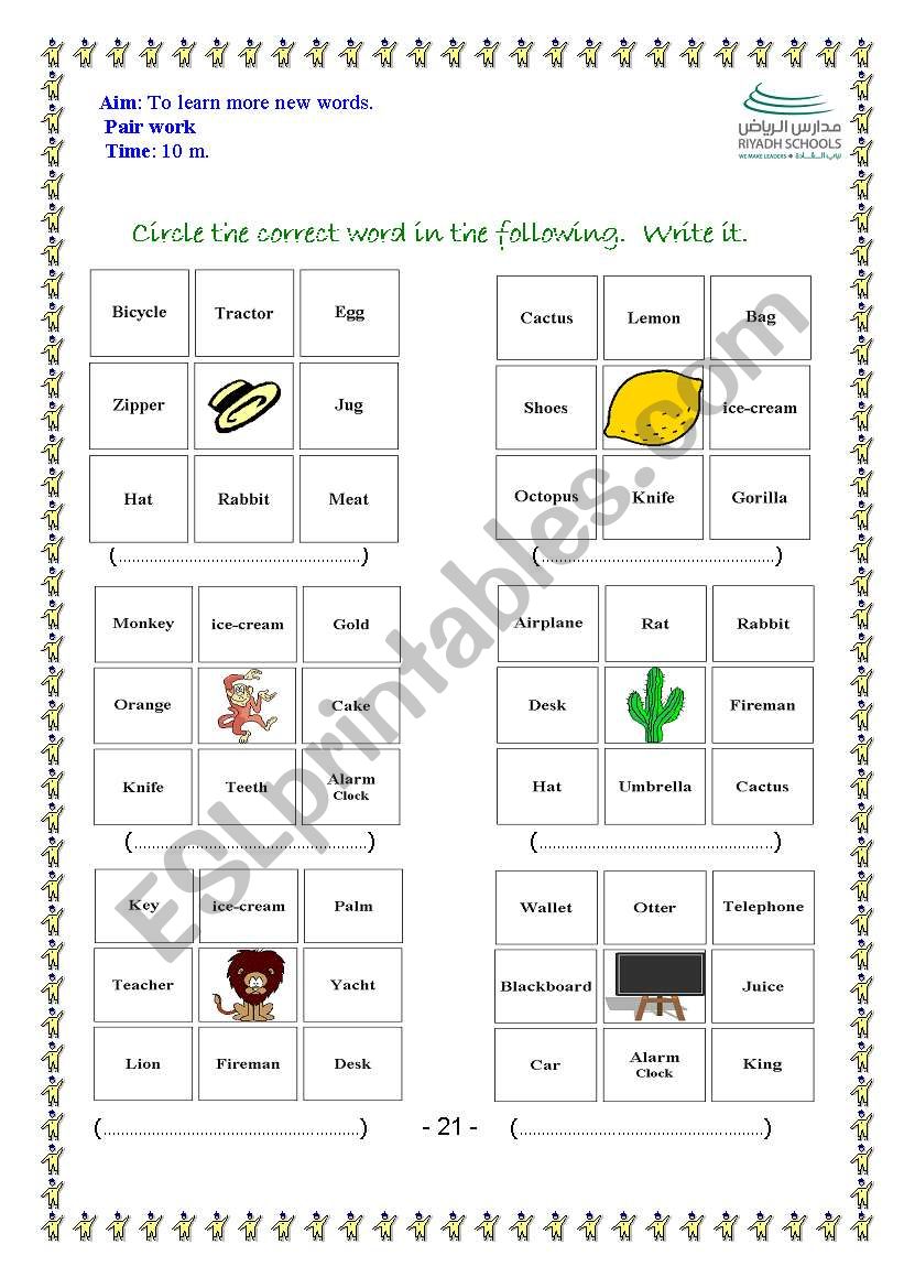 learn more new words worksheet