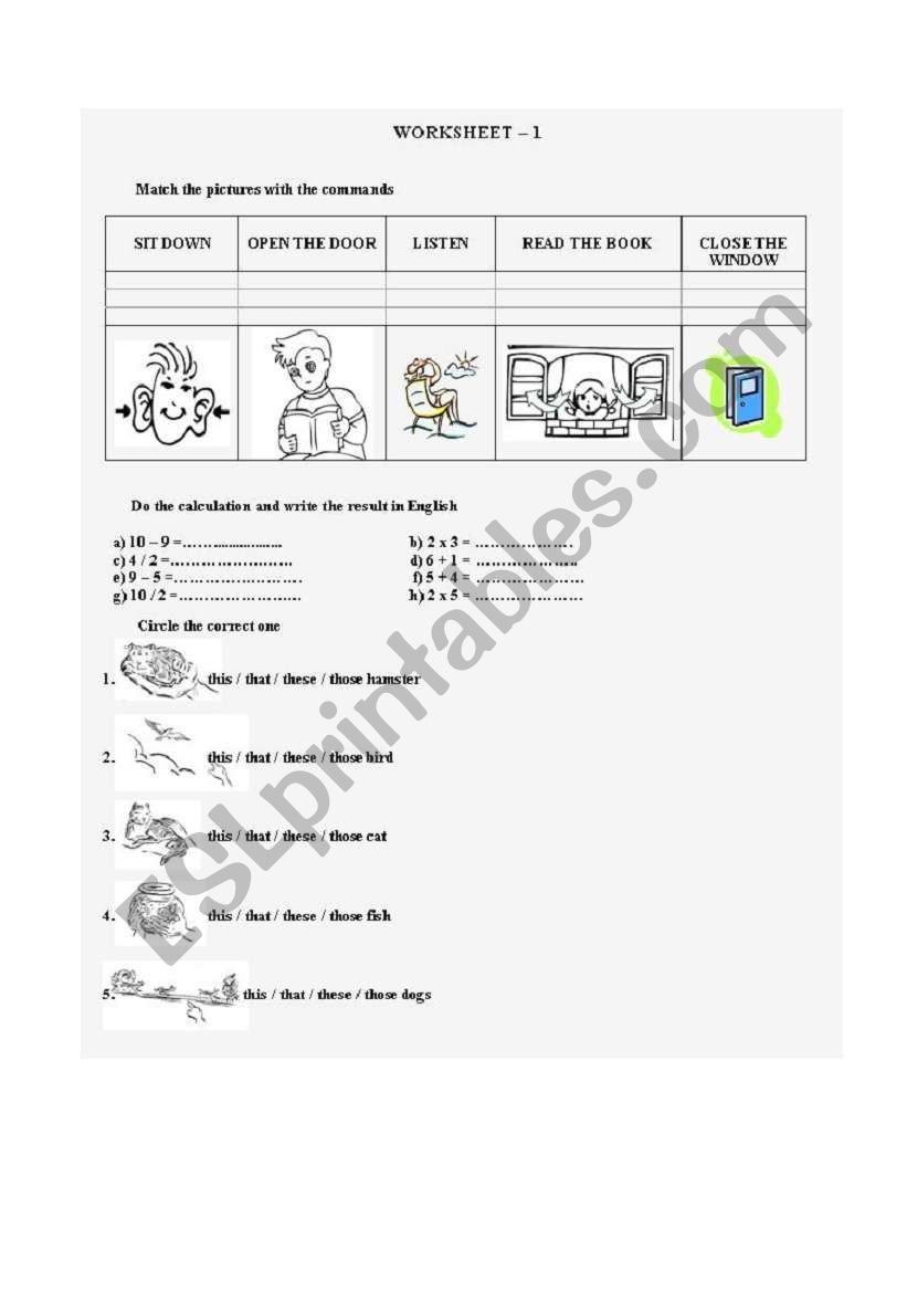 Clasroom rules Numbers  worksheet