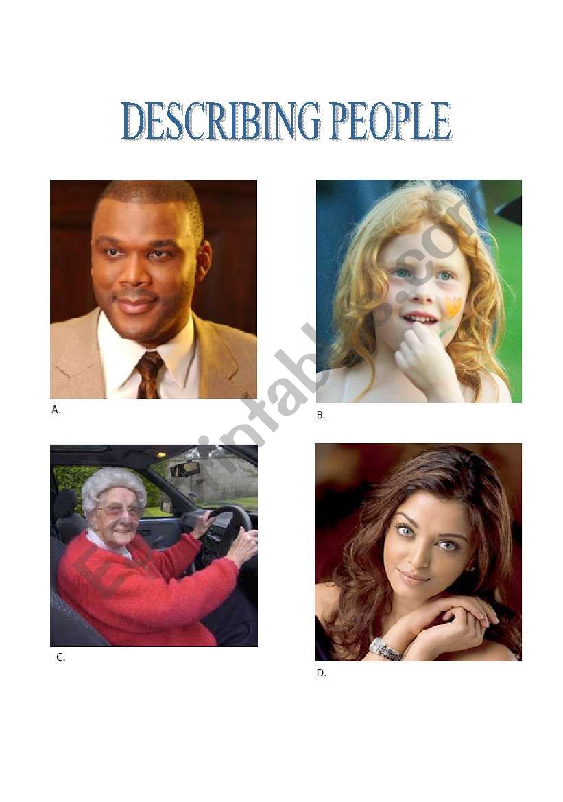 Describing people worksheet