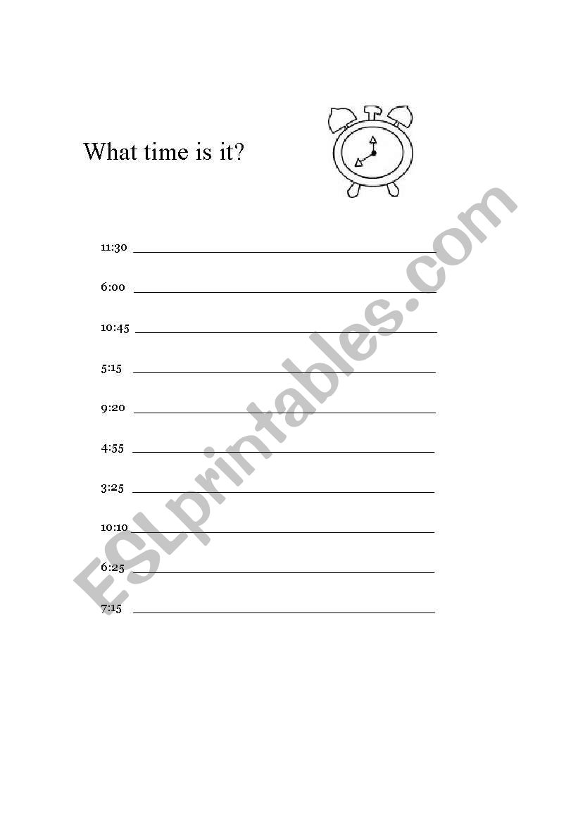 what time is it worksheet