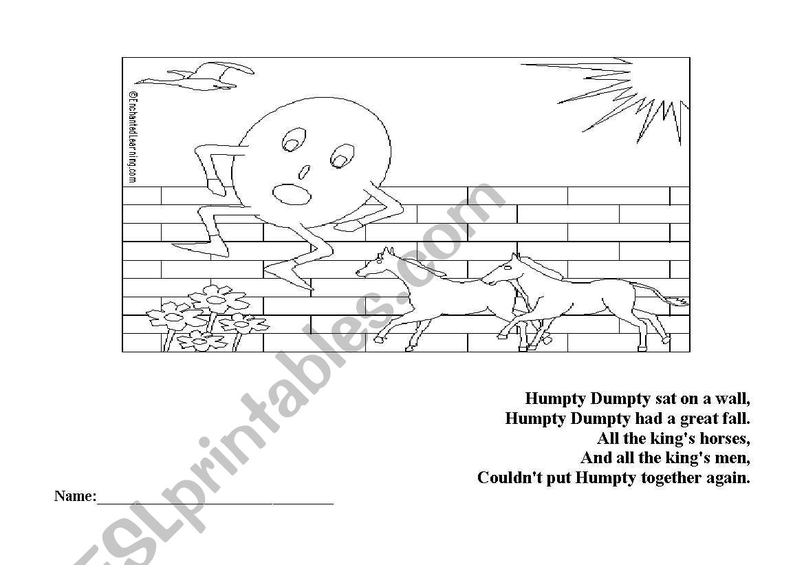 humpty dumpty worksheet